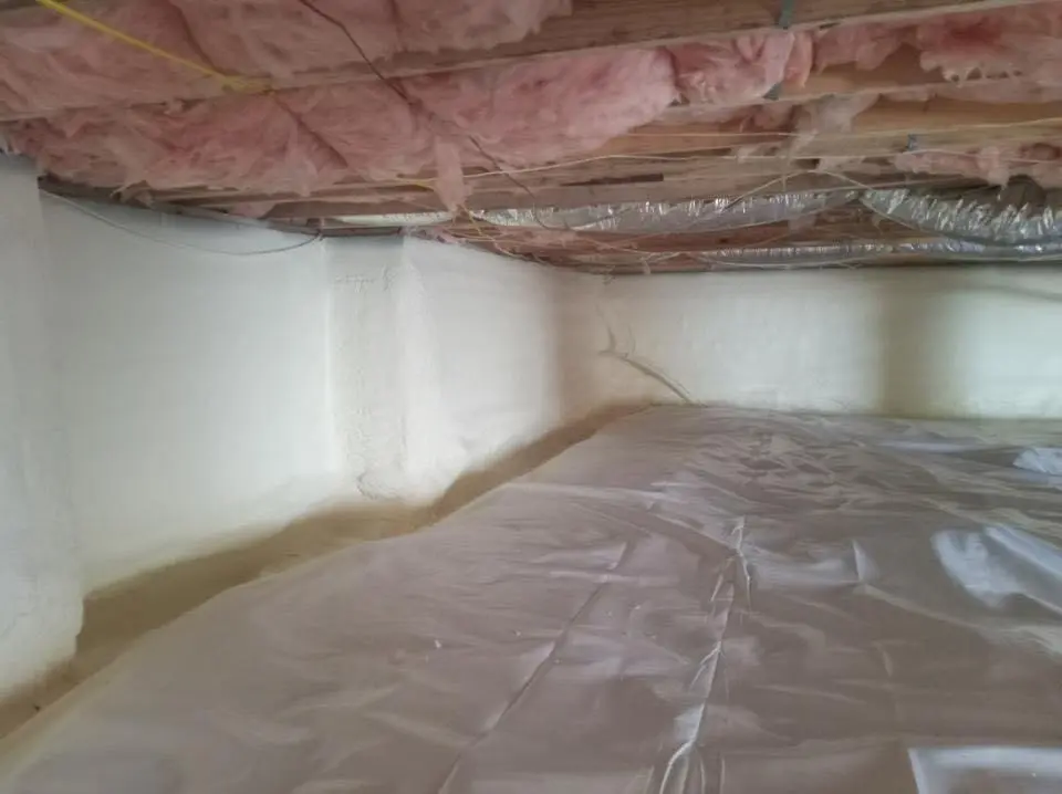 Crawl space encapsulation with closed-cell spray foam for Spray Foam Roofing in Edwardsville